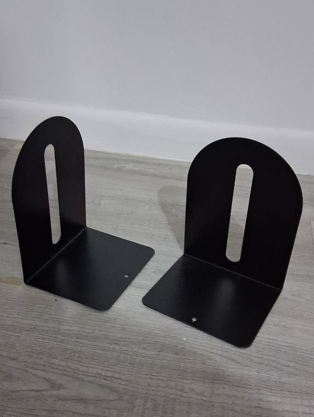 Heavy Duty Steel Bookends, Black, Set Of 2, Organizing Decor, No Scratch no skid